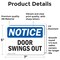 Signmission Door Swings Out, 7 in W x Rectangle, Vinyl Decal OS-2PACK-NS-D-57-L-11523 - alternate 2